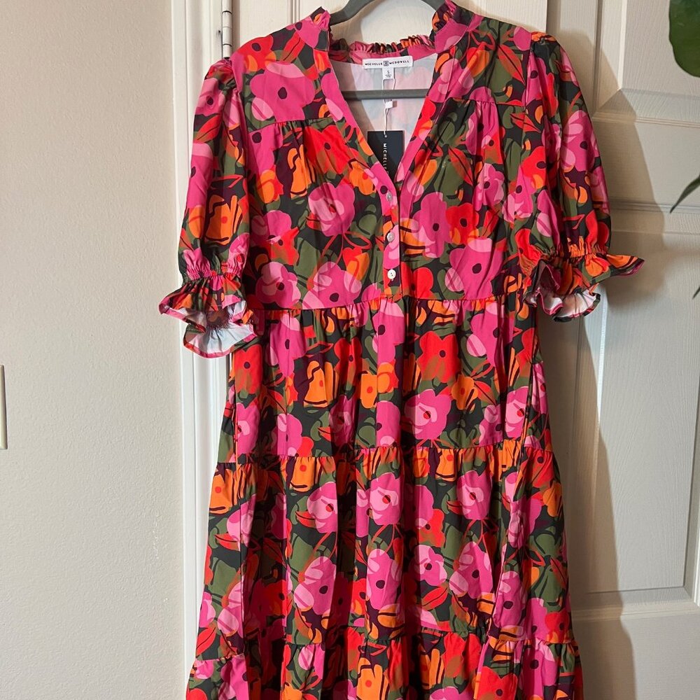 NWT Michelle McDowell Floral Tiered Dress - Small